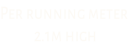 Per running meter  2.1m high