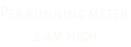 Per running meter  2.4m high